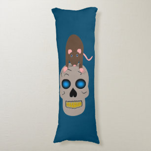 Gothic Skull and Rat Halloween Body Cushion