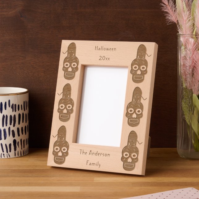 Gothic Skull and Rat Halloween Custom Etched Frames (Left)