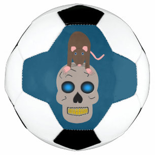 Gothic Skull and Rat Halloween Football