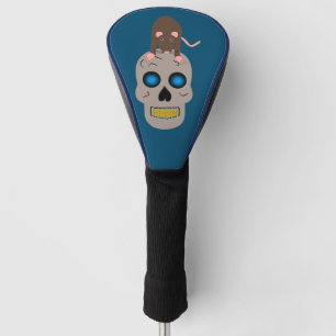 Gothic Skull and Rat Halloween Golf Head Cover
