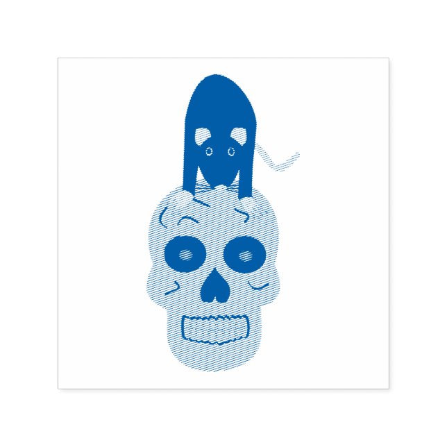 Gothic Skull and Rat Halloween Self-inking Stamp (Design)