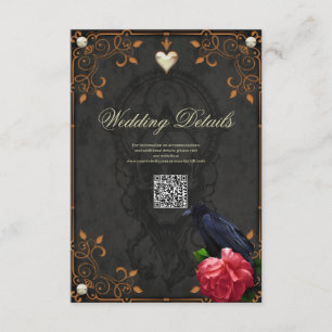 Gothic Skull and Raven. Enclosure Card