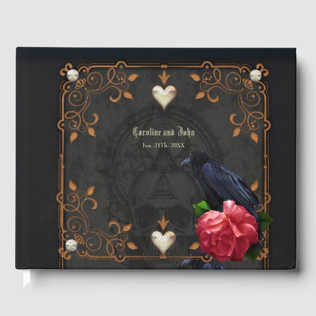 Gothic Skull and Raven. Guest Book (Front)