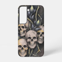Gothic Skull and Thorn Flower