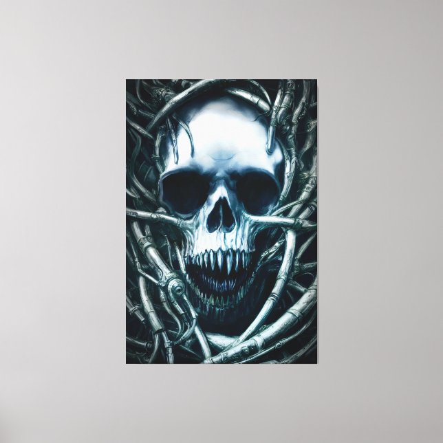 Gothic Skull Art: Creepy Death Metal Sigil Canvas Print (Front)