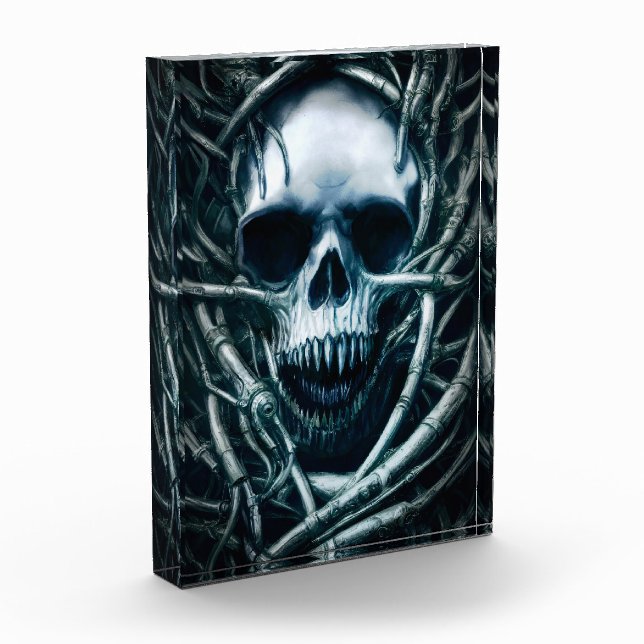 Gothic Skull Art: Creepy Death Metal Sigil Photo Block (Left)