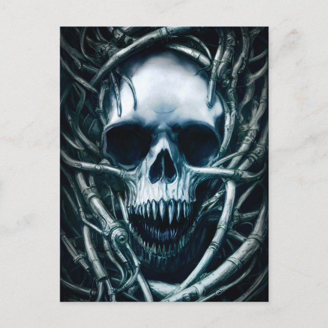 Gothic Skull Art: Creepy Death Metal Sigil Postcard (Front)