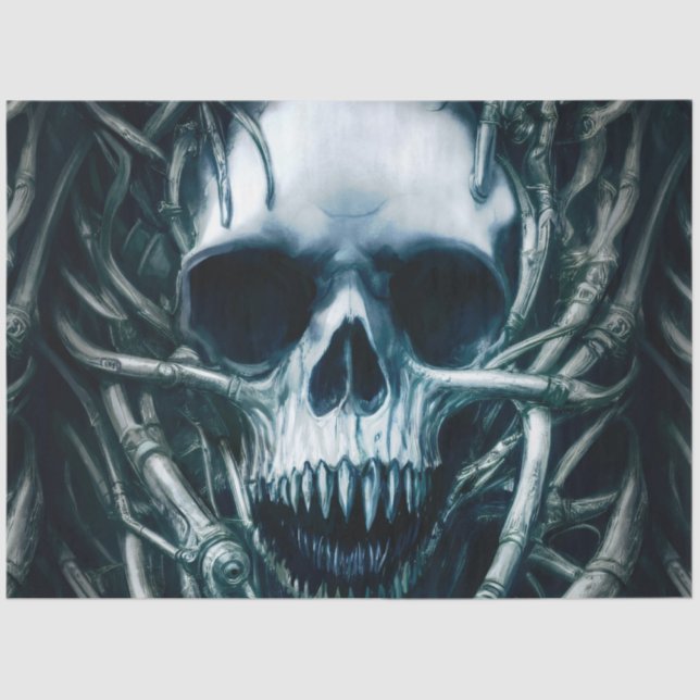 Gothic Skull Art: Creepy Death Metal Sigil Tissue Paper (Front)