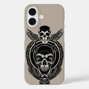 Gothic Skull Artwork with Intricate Details iPhone 16 Case
