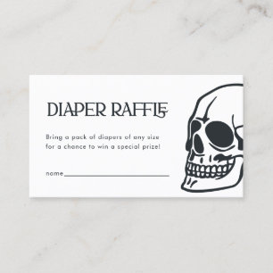 Gothic Skull Baby Shower Diaper Raffle Card