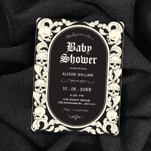 Gothic Skull baby shower Invitation