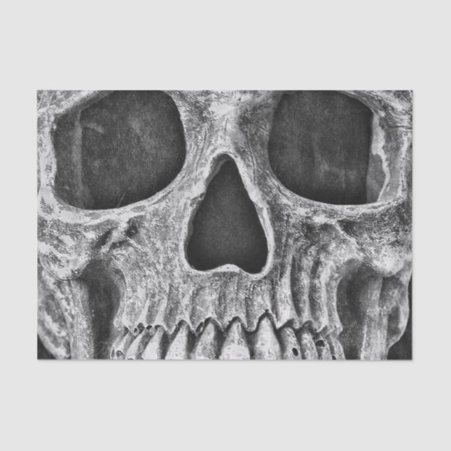 Gothic Skull Black And White Grunge Cool Tissue Paper (Front)