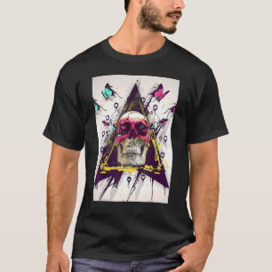 Gothic Skull Butterflies  Cool Fancy Metal Party C T-Shirt