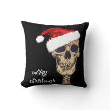 Gothic Skull Christmas cushion