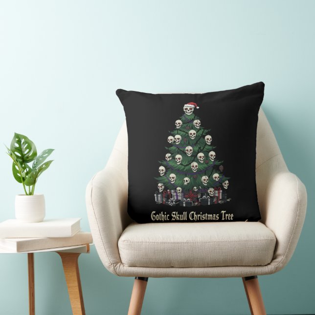 Gothic Skull Christmas Tree | Alternative Spooky  Cushion (Chair)