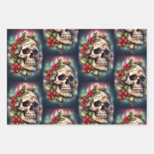 Gothic Skull Christmas Wrapping Paper