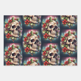 Gothic Skull Christmas Wrapping Paper