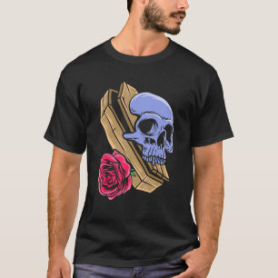 Gothic Skull Coffin Skeleton Halloween Emo Punk Em T-Shirt