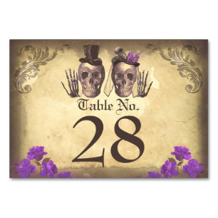 Gothic Skull couple deadly beautiful table cards