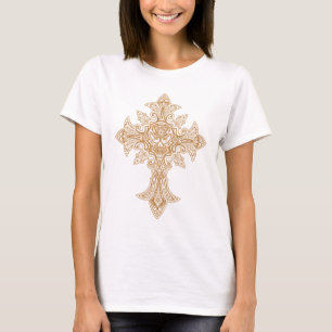 Gothic Skull Cross (brown) T-Shirt