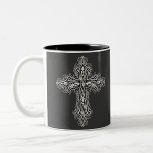 Gothic Skull Cross Two-Tone Coffee Mug