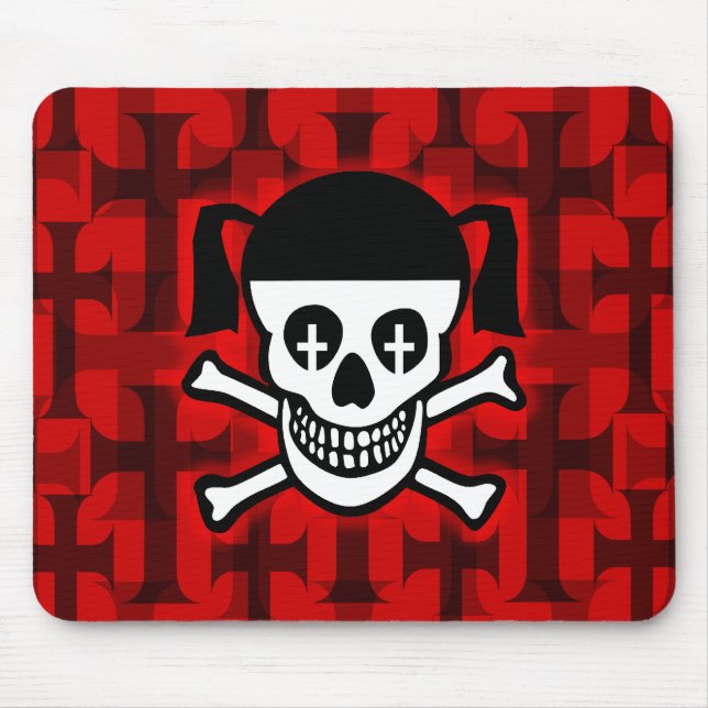 Gothic Skull & Crosses Mouse Mat (Front)