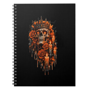 Gothic Skull Crown Halloween Dark Roses Spooky Des Notebook