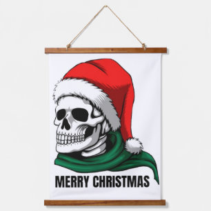 Gothic Skull Crown with Red Roses – Dark Biker Sty Hanging Tapestry