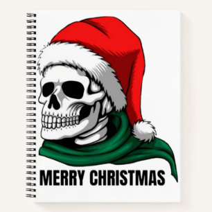Gothic Skull Crown with Red Roses – Dark Biker Sty Notebook