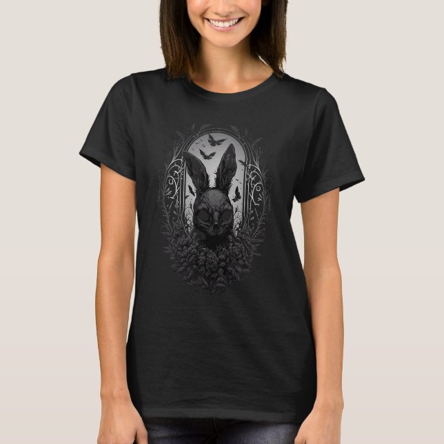 Gothic Skull Easter bunny Horror T-Shirt (Front)