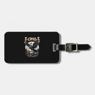 Gothic Skull F-Caw-F Crow Adult Humor Graphic Luggage Tag