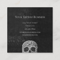 Gothic Skull Face Black And White Tattoo Shop