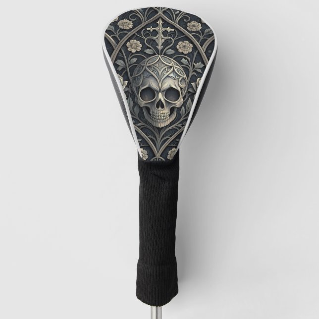 Gothic Skull Floral Celestial Pattern (2) Golf Head Cover (Front)