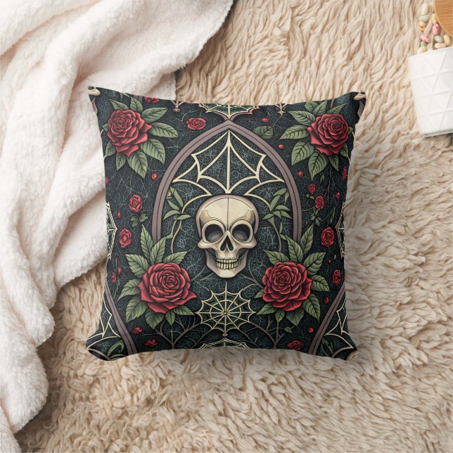 Gothic Skull Floral Celestial Pattern (3) Cushion (Blanket)