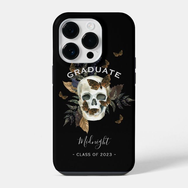 Gothic Skull Graduation  iPhone Case (Back)