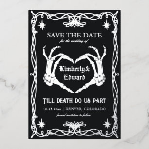 Gothic Skull Hallowedding Retro Save the date