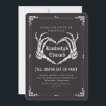 Gothic Skull Hallowedding Retro Wedding Invitation<br><div class="desc">Gothic Skull Hallowedding Retro Wedding Invitation</div>