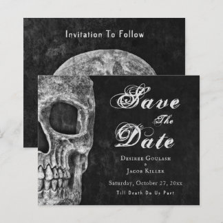 Gothic Skull Hallowedding Save The Date Budget