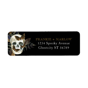 Gothic Skull Halloween Return Address