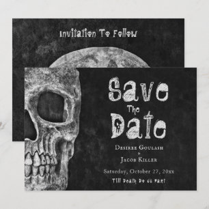 Gothic Skull Halloween Save The Date