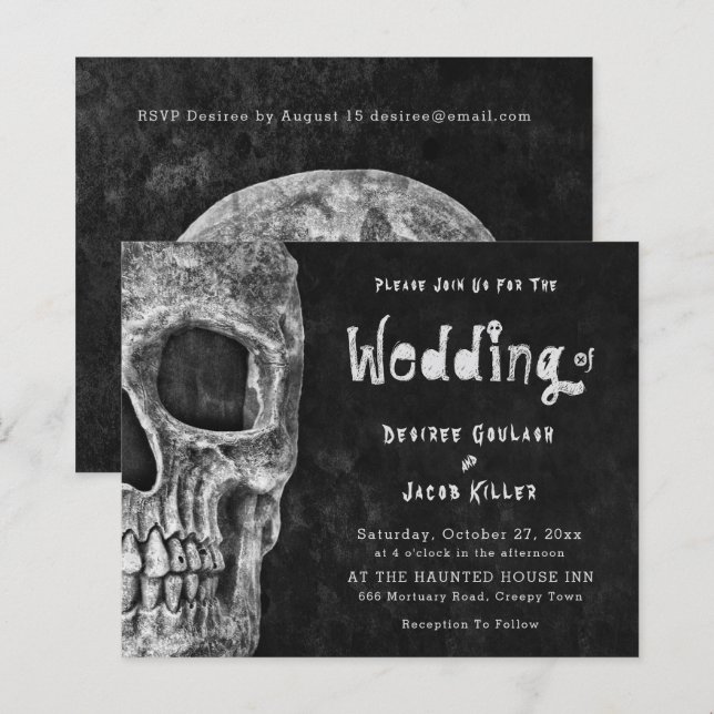 Gothic Skull Halloween Wedding Budget  (Front/Back)