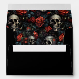 Gothic Skull Halloween Wedding Invitation Envelope