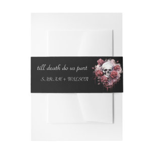 Gothic Skull Halloween Wedding Invitation Invitation Belly Band