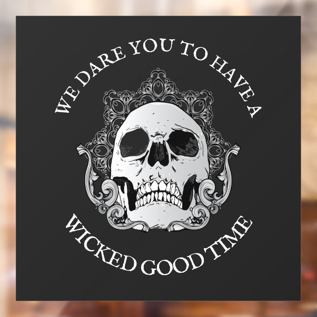 Gothic Skull Halloween Window Cling (Sheet 2)