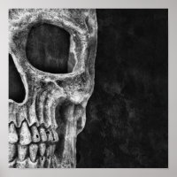 Gothic Skull Head Black And White Cool