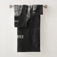 Gothic Skull Head Black And White Custom