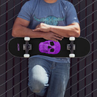 Gothic Skull Head Neon Purple Black Cool