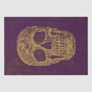 Gothic Skull Head Vintage Purple Gold Decoupage Tissue Paper