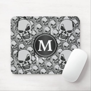 Gothic Skull Heads - Monogram  Mouse Mat