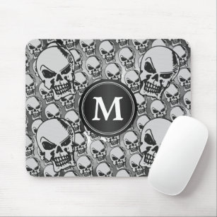 Gothic Skull Heads - Monogram  Mouse Mat